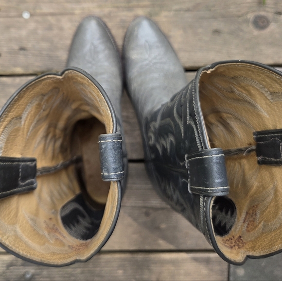 Justin 1440 Vintage Western Cowboy Boots | Distressed Gray Leather | Men’s 8.5D - Picture 7 of 10